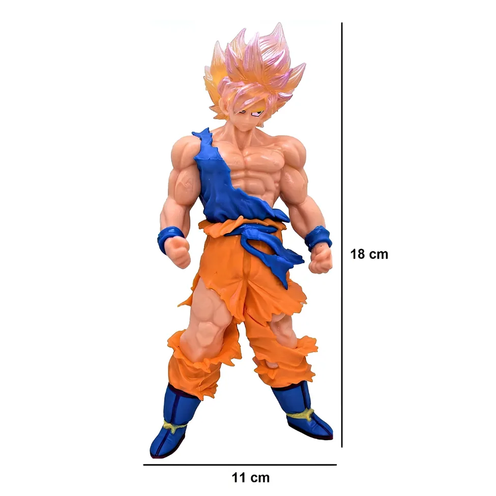 Super Saiyan Goku Standing Power-Up Figure – Battle-Damaged Anime Mini Statue