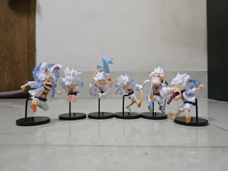 One Piece Luffy Gear 5 Transformation 6-Piece Mini Figures  – Joyboy Chibi Action Statues