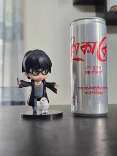 Harry Potter & Hedwig Chibi Figure Set – Hogwarts School Uniform Wand Statue